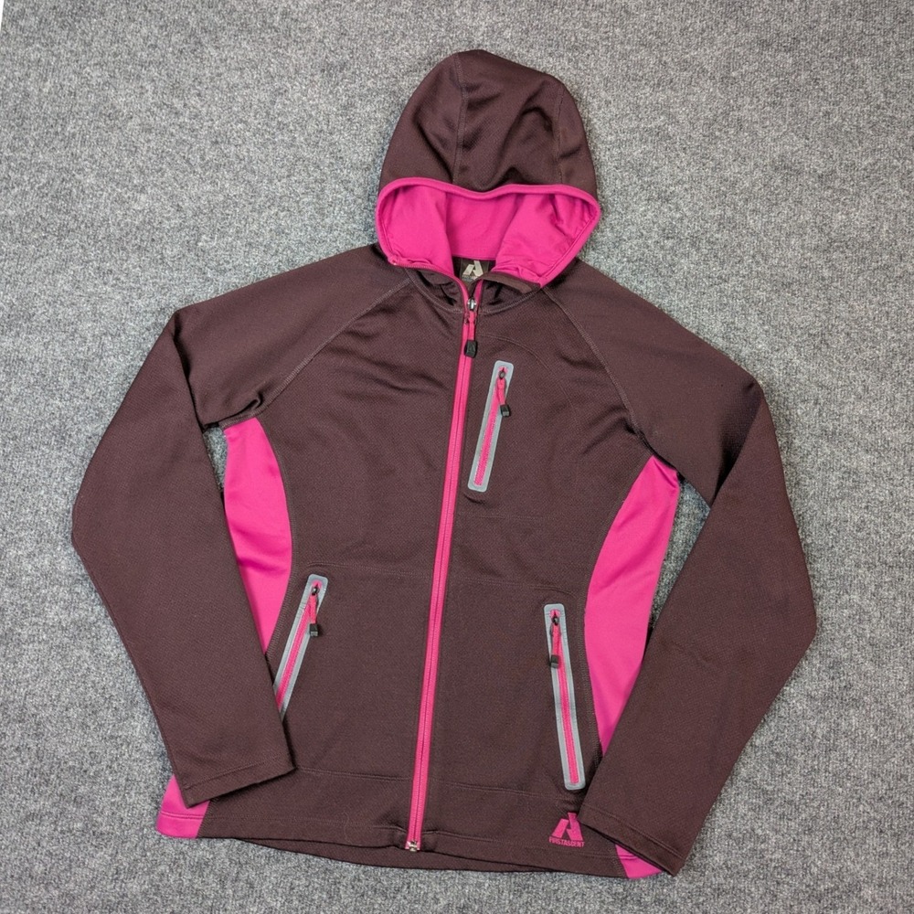 Eddie Bauer First Ascent Womens Medium Burgundy Magenta Full Zip Hooded Jacket